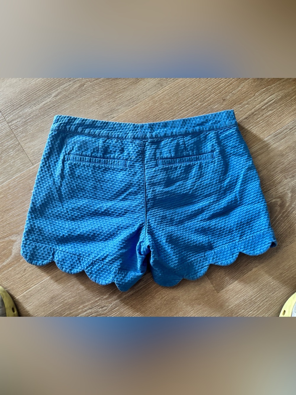 Lilly Pulitzer Bright Blue Scallop-Hem High-Waist Shorts